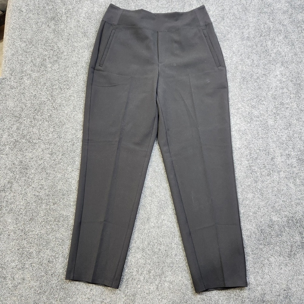 Athleta Dress Pants Womens 8 Black Slim Pull‎ On Elastic Waist Pockets Office